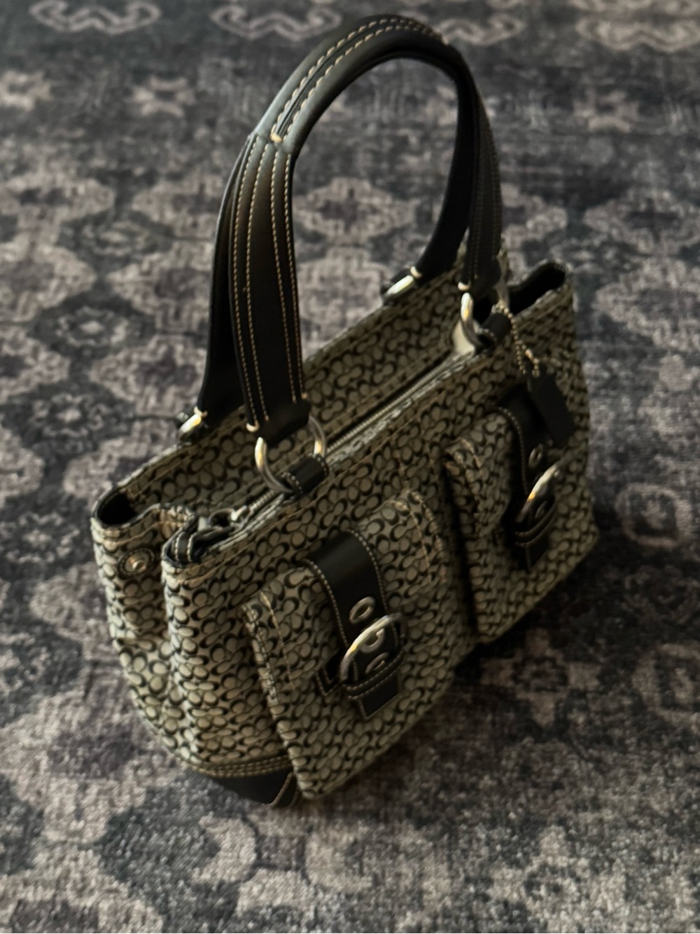 Coach Signature Buckle Pocket Satchel